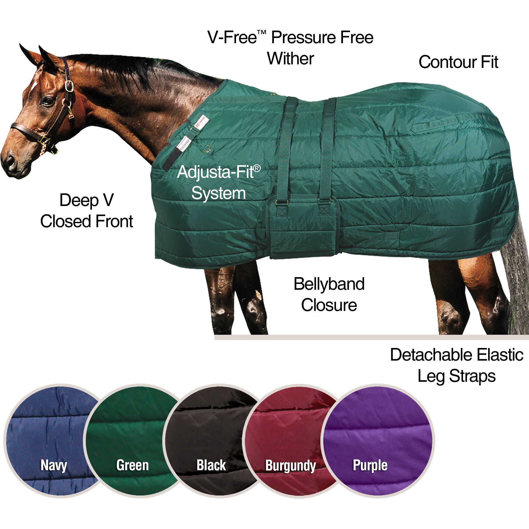 ai13157 Dura-Nylon® V-Free® Guardian Bellyband Stable Blanket - Midweight