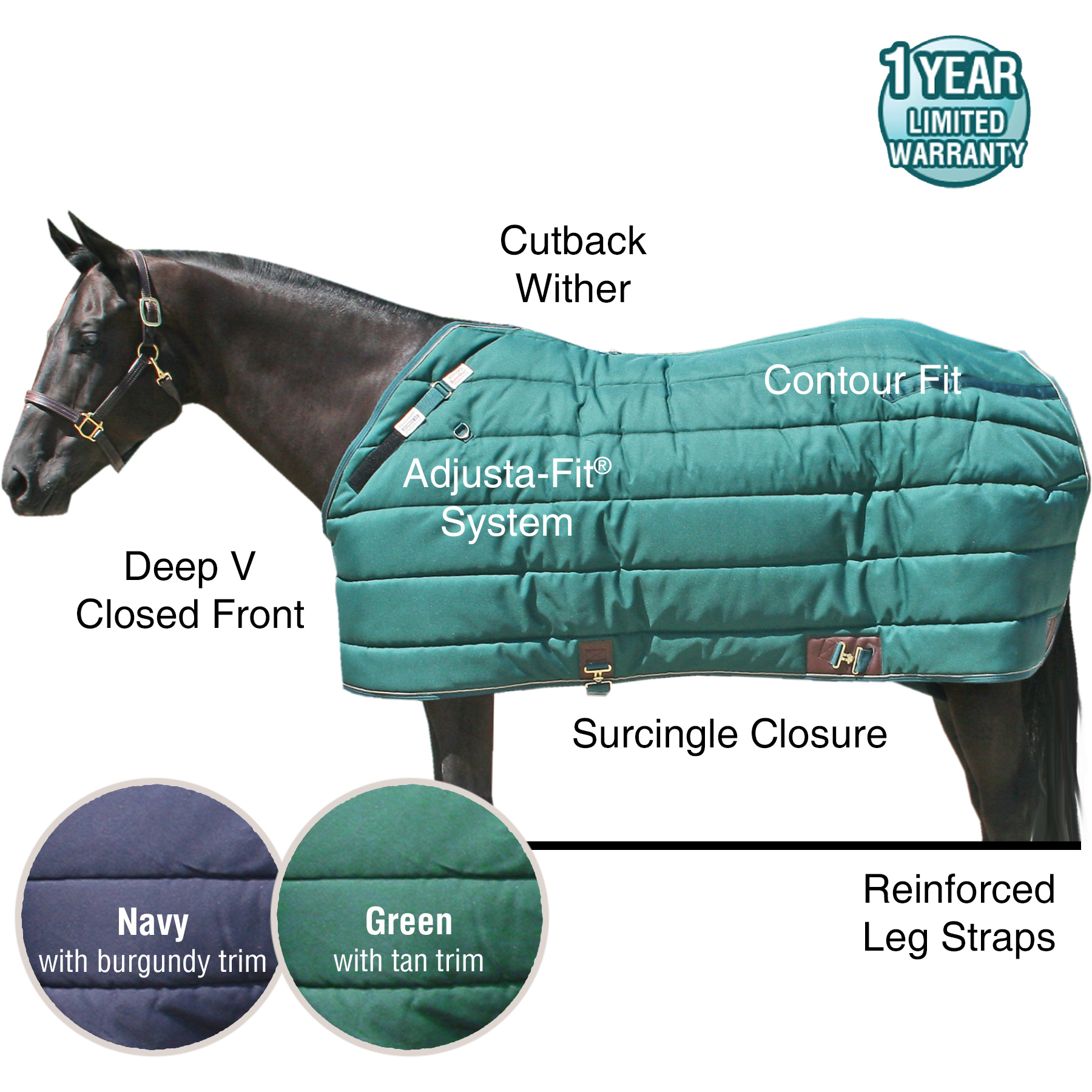 ai14009 SuperQuilt® V-Free™ Leg Strap Stable Blanket - Extra Heavyweight