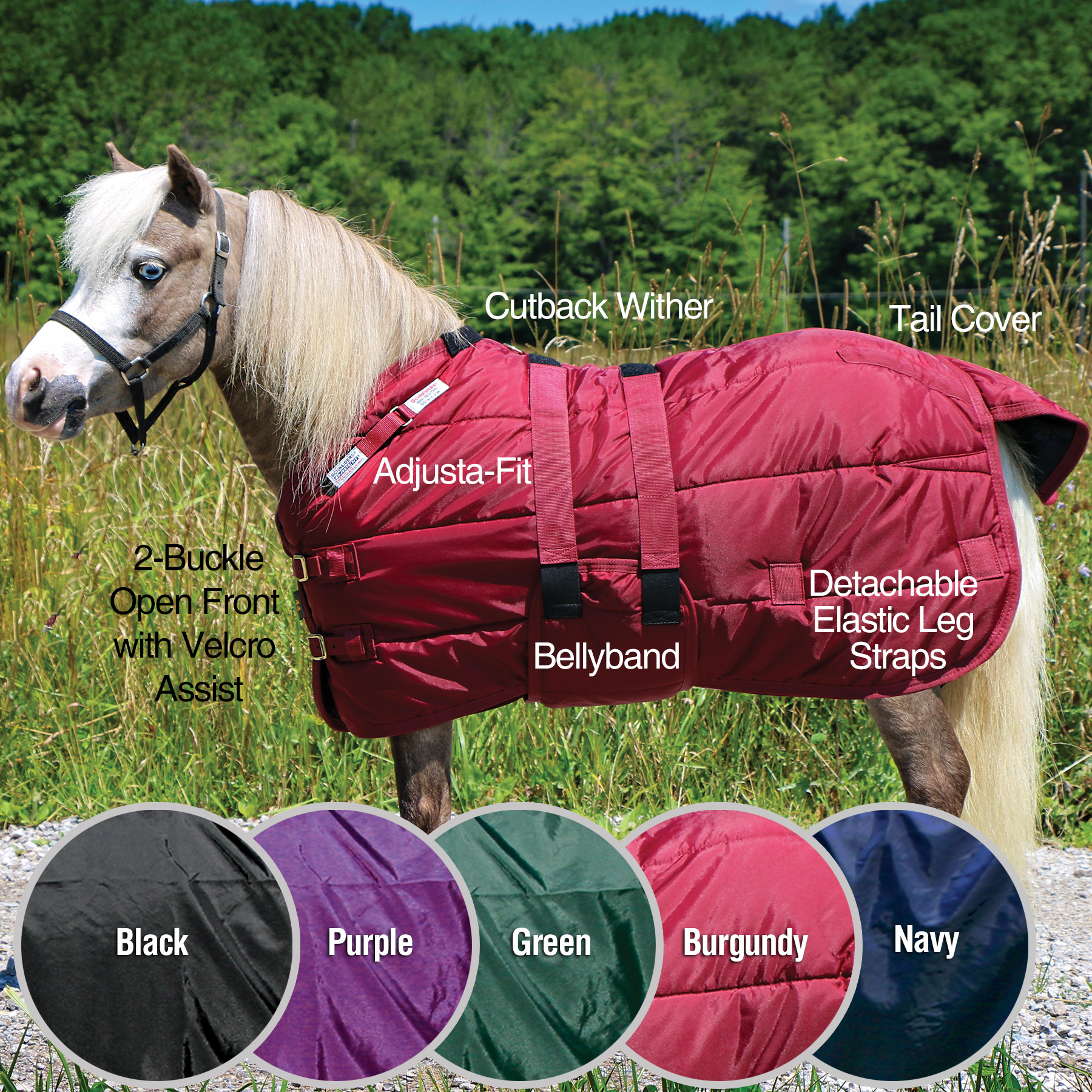 Adjusta-Fit® Tekno-Quilt V-Free® Bellyband Horse Stable Blanket